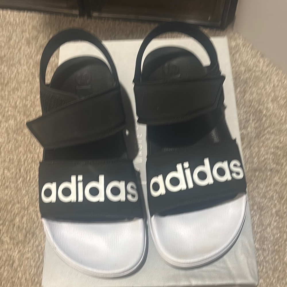Adidas Black and White Sandals
